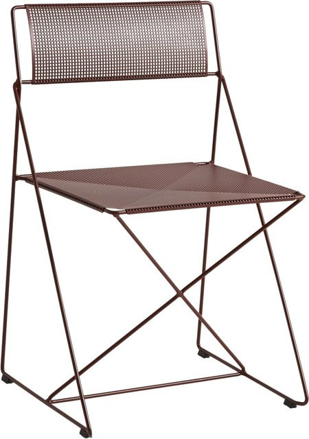 HAY X Line Stuhl aus Metall in Rot und Braun, stapelbar, matt - Bild 1