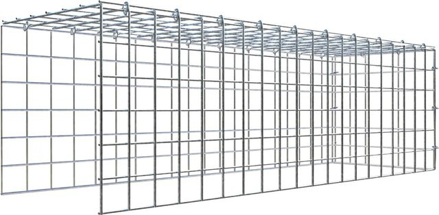 Gabiona C-Ring Anbaukorb Typ 4 in Silbergrau, Maschenweite 5 x 5 cm, B/T/H: 100 x 30 x 30 cm - Bild 1