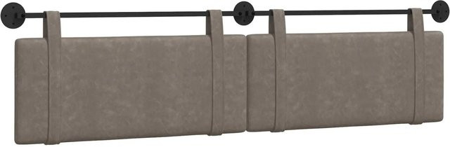 vidaXL Wandmontiertes Polsterpaneel in Grau mit Antik-PU-Optik, B/H/T: 210 x 55 x 5 cm - Bild 1