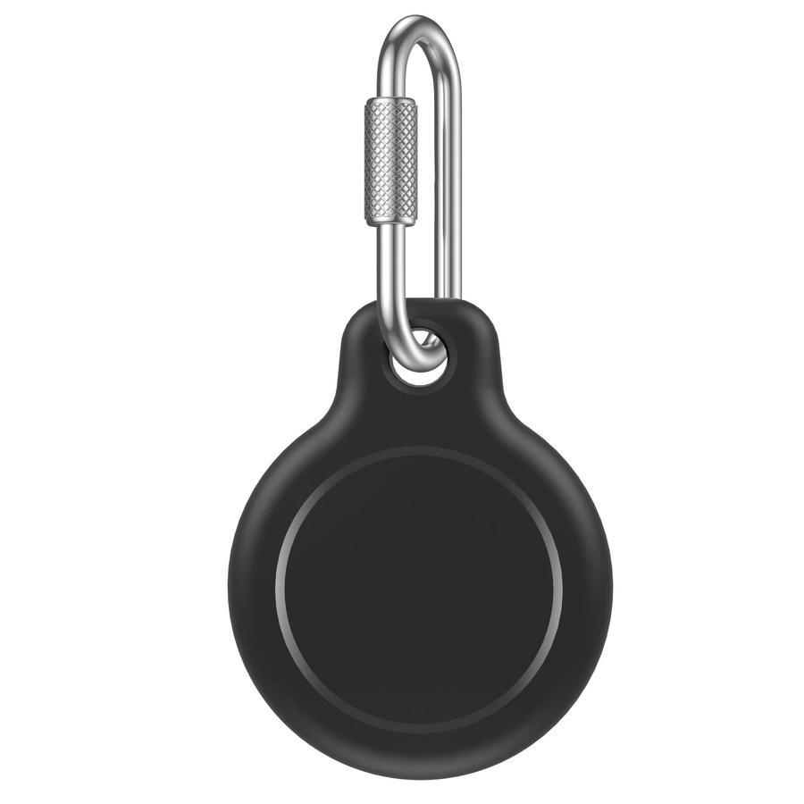 IEOVIEE Apple AirTag Hülle mit sicherem Karabinerhaken, stoßfeste und wasserdichte PC-Schutzhülle für deinen Apple AirTag Schlüsselanhänger in Schwarz oder Grau - Bild 2