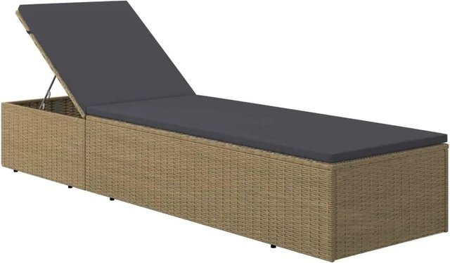 Furnicato Sonnenliege aus PE-Rattan und pulverbeschichtetem Stahl in Braun und Dunkelgrau - Bild 1