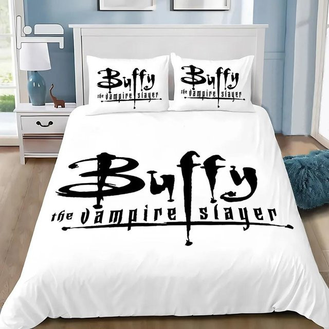 Bettwäsche-Set Buffy The Vampire Slayer von Gu Tao mit Bettbezug und Kissenbezug, Farbe Weiß, B/H: 135 x 200 cm - Bild 1