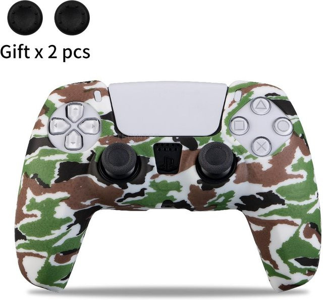 Silikon Schutzhülle für Sony PS5 Controller und PS5 Slim Gamepads in Multicolour inklusive Daumen-Griffen und Joysticks-Kappen - Bild 1