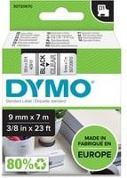 DYMO D1 Schriftbandkassette 40910, schwarz auf transparent, Polyester, Breite: 9 mm, Länge: 7 m - Bild 1