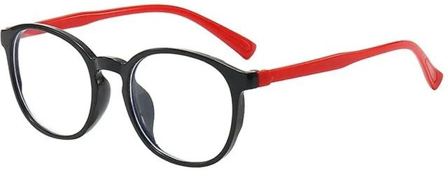 Blaulichtfilterbrille für Kinder, Binchi Outdoor Equipment, Silikonrahmen, Vollrand, Rund, Unisex, black - Bild 1