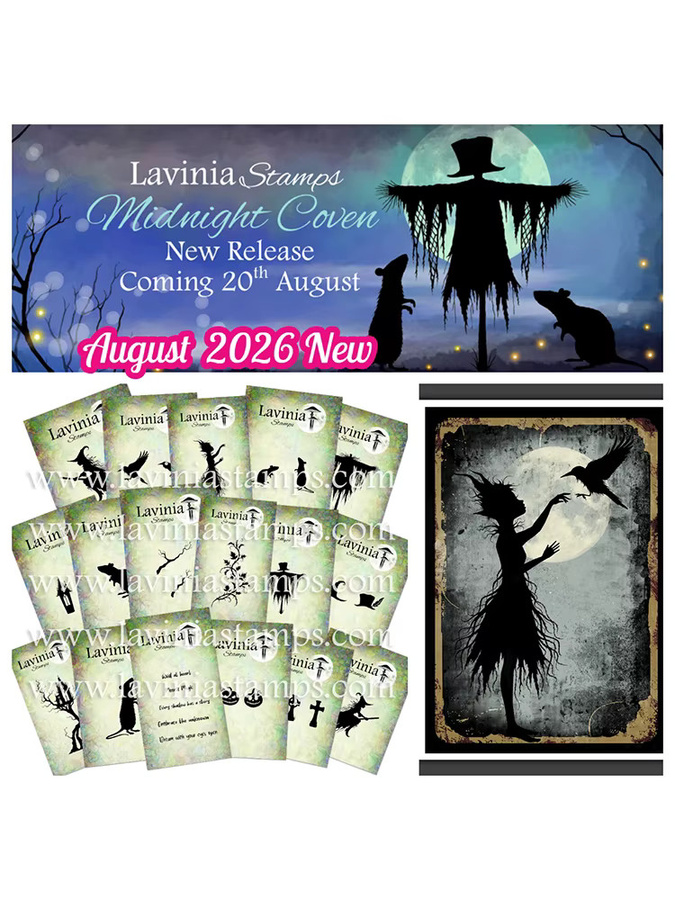 Lavinia Stamps Midnight Coven 17-teiliges Halloween-Hexen-Silhouette-Set aus transparenten Klarsichtstempeln für Scrapbooking und Bastelarbeiten - Bild 3