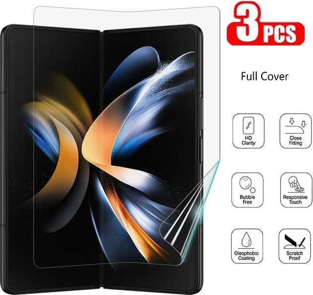 3 Stück transparente Hydrogelfolie Displayschutzfolie für Samsung Galaxy Z Fold 5 und Z Fold 4 - Bild 1