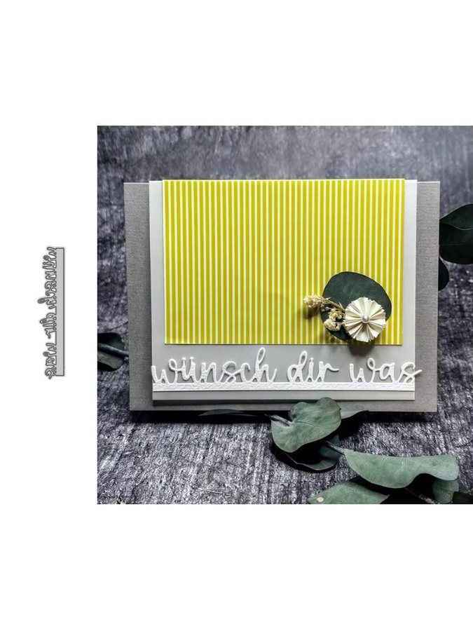 Metall-Stanzform Wünsch Dir Was in Silber für Scrapbooking und Kartenherstellung - Bild 5
