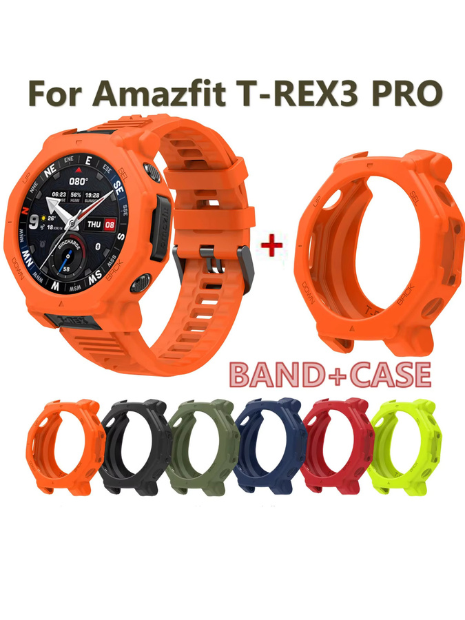 Indekos Silikonhülle und Smart-Armband für Amazfit T-Rex3 Pro in Schwarz - Bild 3