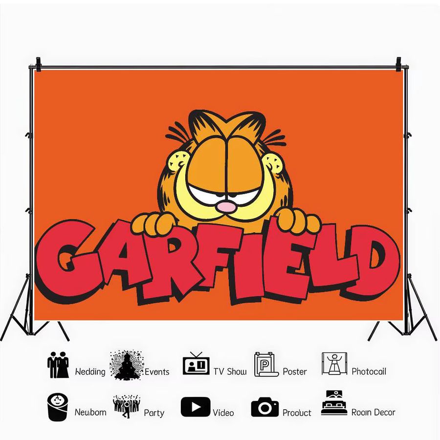 Fotohintergrund Garfield Tropischer Sommer in Orange, Breite: 120 cm, Höhe: 120 cm - Bild 2