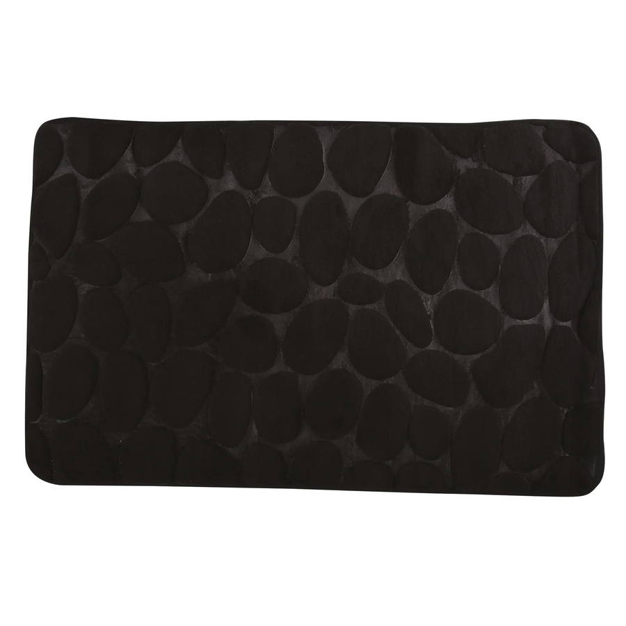 MSV Badematte Kiesel in Schwarz aus Mikrofaser, B/B: 50 x 80 cm, rutschfest und waschbar - Bild 2