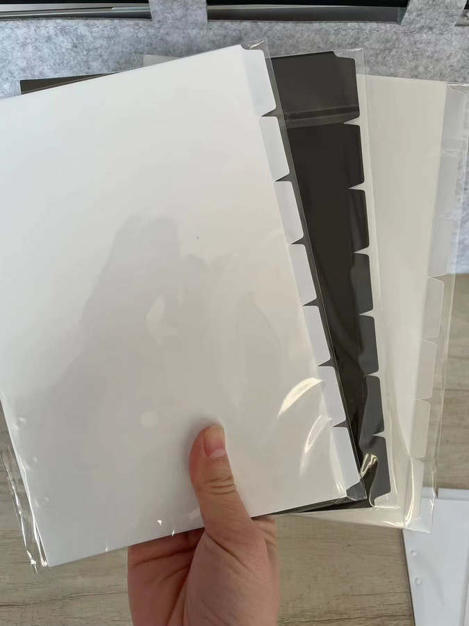 Coliky Trennblätter aus PP für A5 und A6 Notebooks in Schwarz und Weiß - Bild 2