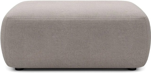 Sitzhocker Daviso von Vente-unique in Taupe mit Strukturstoff, B/T/H: 100 x 68 x 38 cm - Bild 1