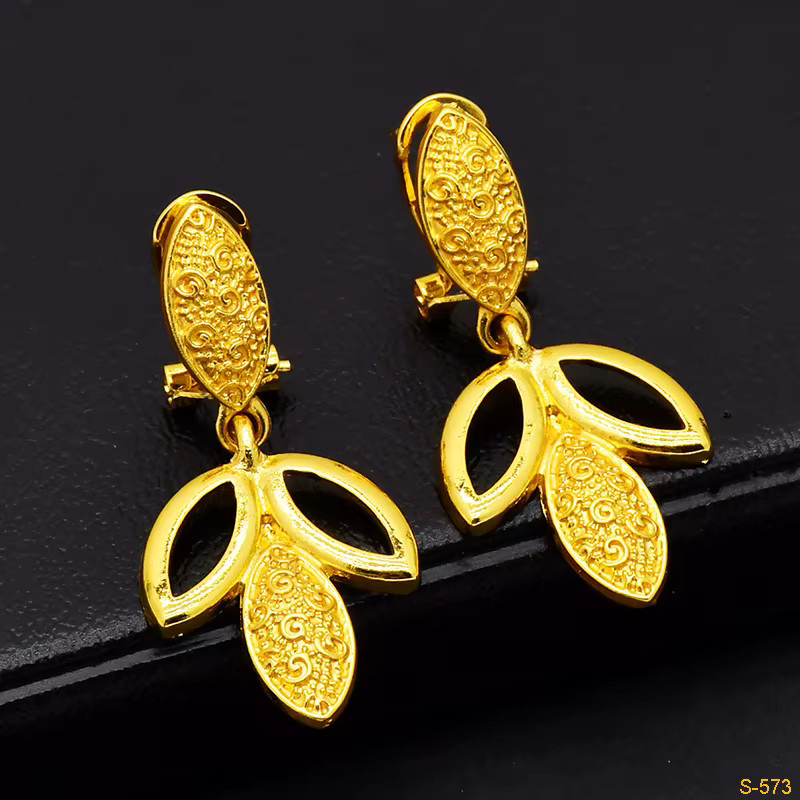 Schmuck-Set, 916 Gold, Blatt-Anhänger, Halskette, Ohrringe, Damen - Bild 4