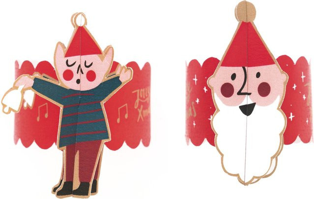 Rico Design Paper Poetry Serviettenringe Jolly Christmas Classic in Rot, 6 Stück - Bild 1