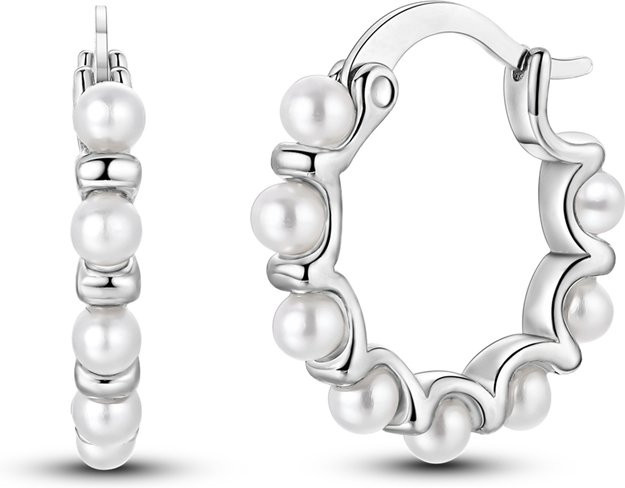 parmuz Creolen 925 Silber, Perle, Damen - Bild 1