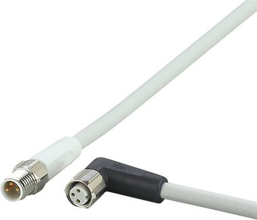 ifm electronic Verbindungsleitung EVF158 mit Stecker gerade und Buchse gewinkelt, 3-polig, 5 m - Bild 1