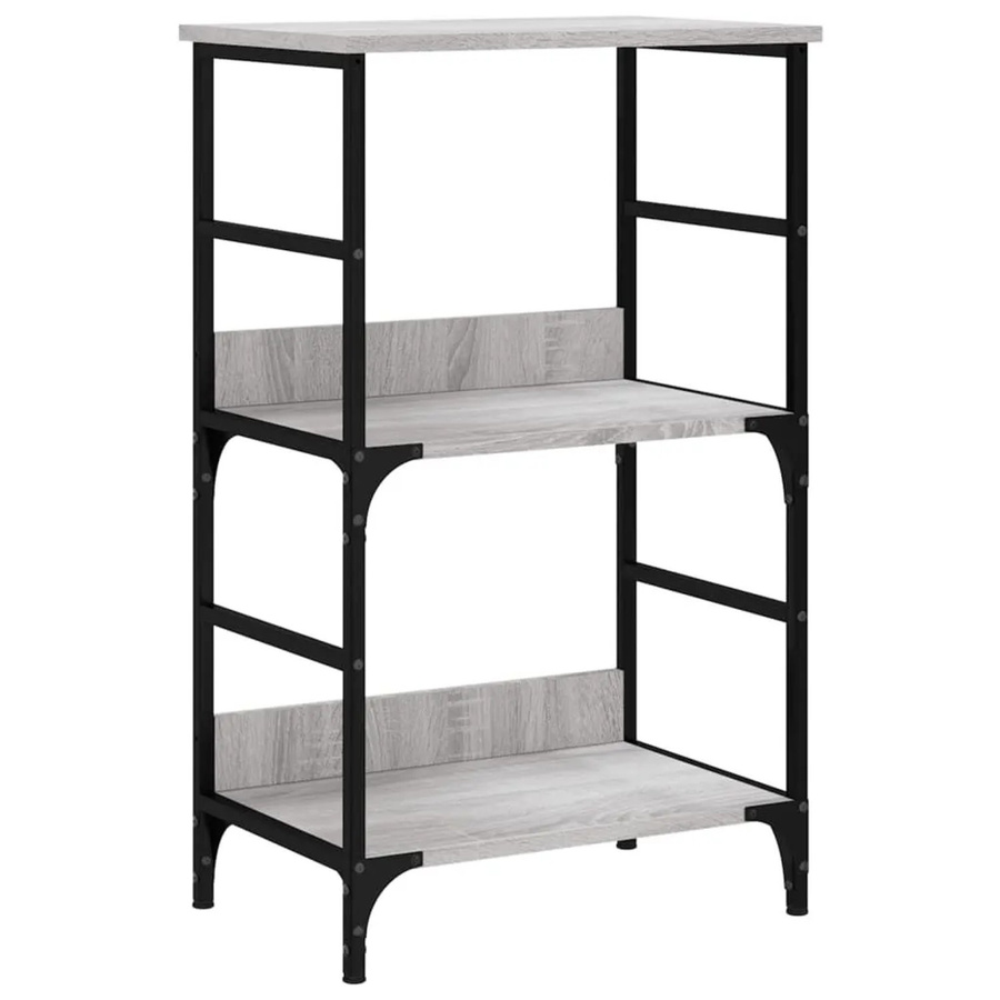 vidaXL Bücherregal im Industrial Design in Grau aus MDF und Metall, B/T/H: 50 x 33 x 82 cm - Bild 2