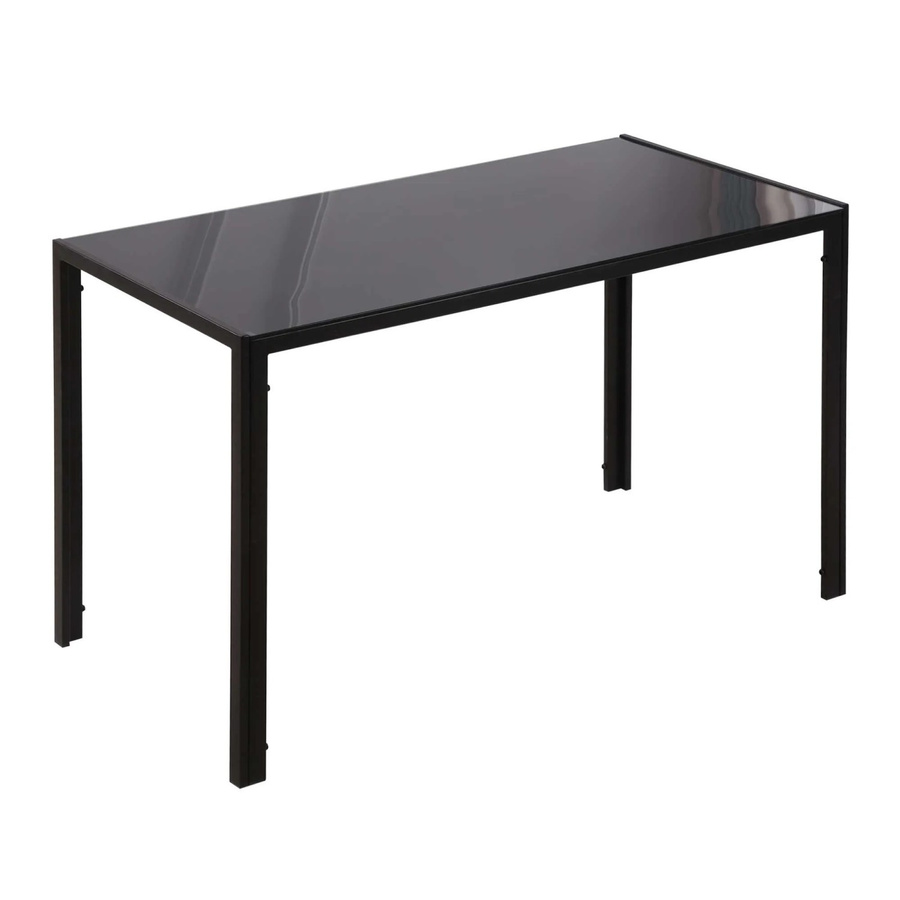 HOMCOM Esstisch für 4 Personen in modernem Design mit Glasplatte und Metallgestell, Schwarz, B/T/H: 120 x 60 x 75 cm - Bild 2