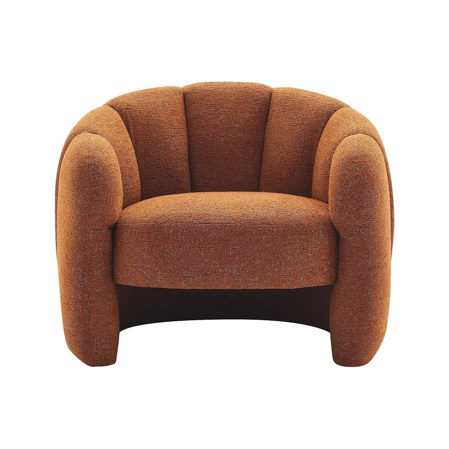 Sessel Delipo mit gerader Rückenlehne und Armlehnen in Terracotta Chenille Stoff - Bild 2