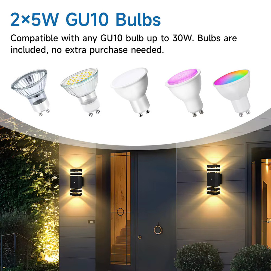 CANMEIJIA LED Außenwandleuchte in Schwarz mit Bewegungsmelder und Up-Down-Lichteffekt für Garten und Garage - Bild 1