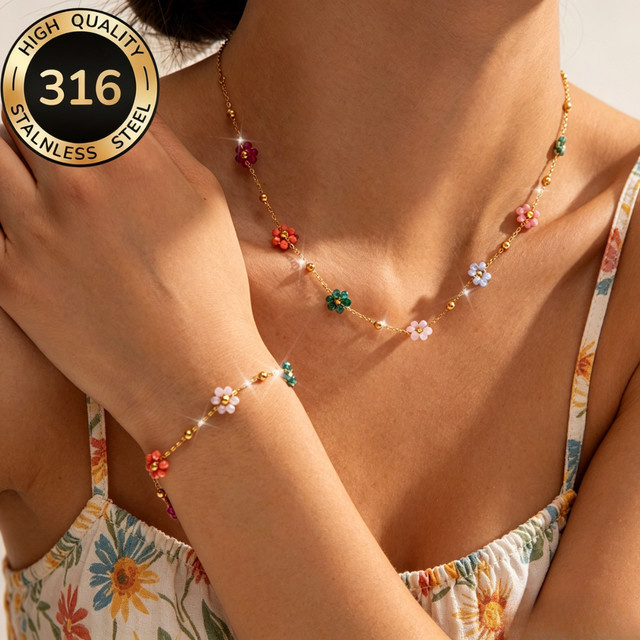 LUXUKISSKIDS Schmuck-Set, Edelstahl, Bunt, Kristall, Damen - Bild 1