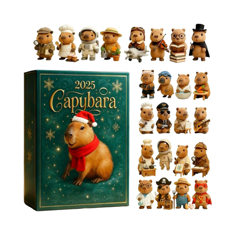 Advent Kalender 2025 mit Tier-Motiven, 2D Weihnachtsbaum-Anhänger für Tisch und Regal, grün und mehrfarbig - Bild 2