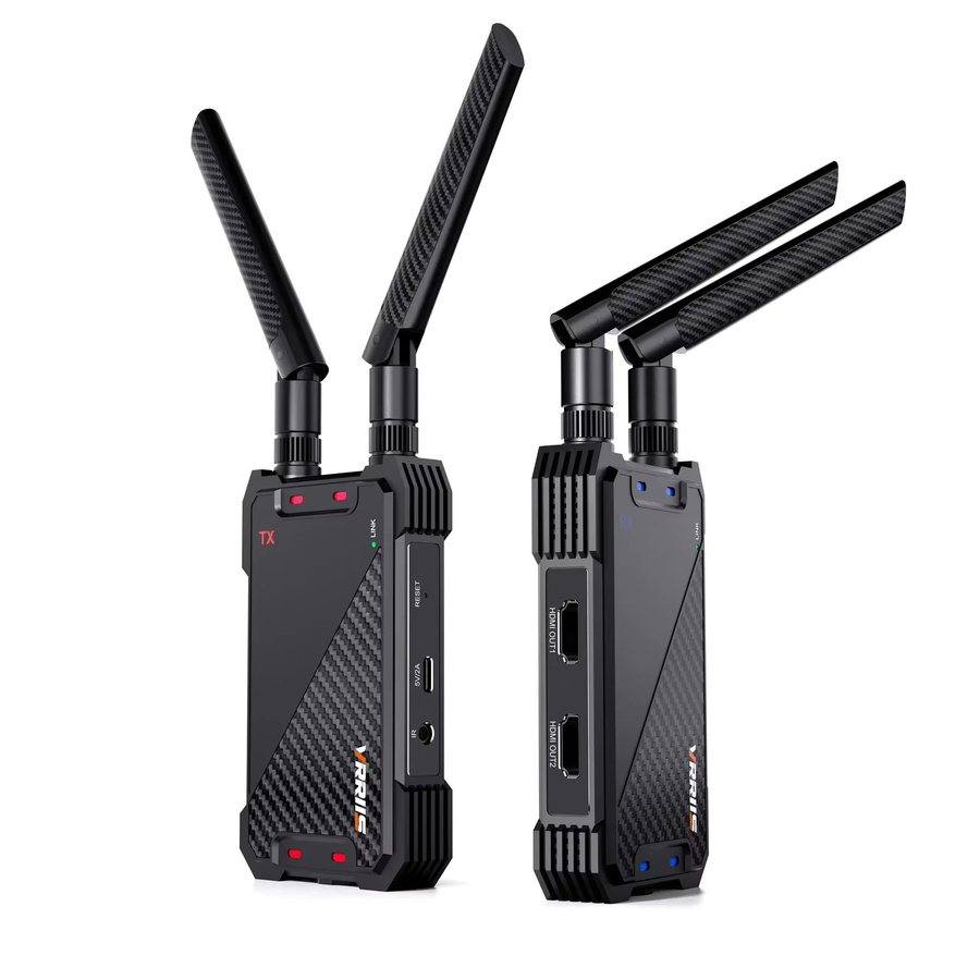 Vrriis Dual HDMI Wireless Extender Display Adapter Video Sender und Empfänger für Laptop, PC, Kamera und TV in Schwarz mit 400m Reichweite und Wi-Fi - Bild 2