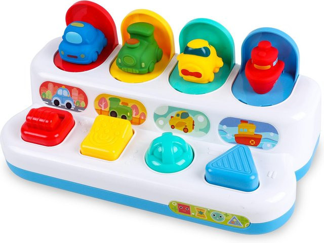 Kidsly Sensorisches Pop-Up-Spielzeug, Fahrzeug- und Tierthema, Lernspielzeug, ab 1,5 Jahre - Bild 1