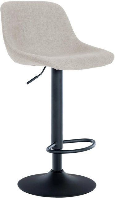 DELUKE Barhocker HODOR Barstuhl in Creme mit Lehne, höhenverstellbar und drehbar, B/T/H: 43 x 49 x 79 cm - Bild 1