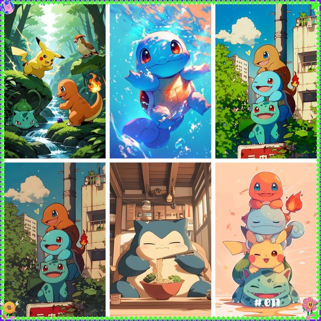 KAYOU Pokémon-Fee-Bastelbilder nach Zahlen, Malen nach Zahlen, Acrylfarben - Bild 1