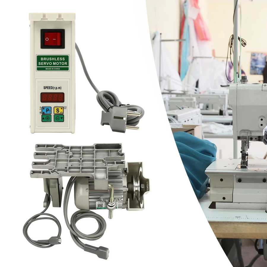Bymaocar Elektrischer Nähmaschinenmotor 600 W, bürstenloser Industriemotor in Silber, 220 V, 4500 U/min, geräuscharm und energiesparend - Bild 2