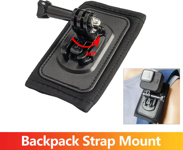 EXSKOF Quick Release Schultergurt-Halterung für Action Cameras in Schwarz - Bild 1