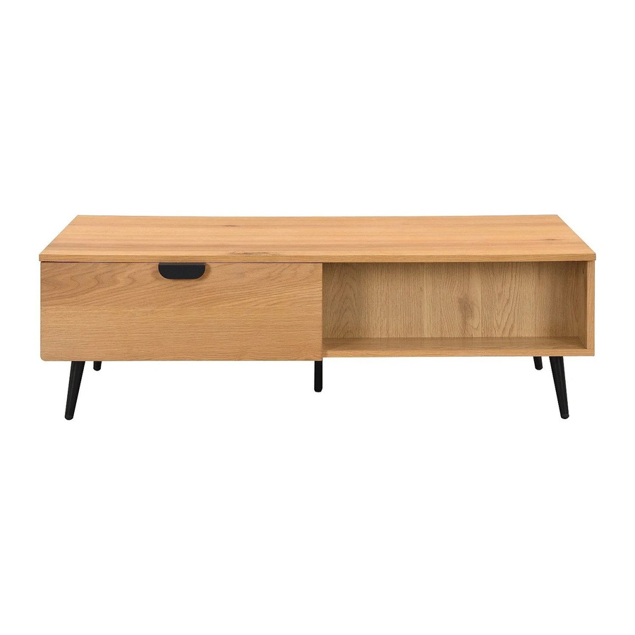 Sinolo Couchtisch aus Eichenfurnier und Stahl in Naturfarben Hell, Breite: 120 cm - Bild 2