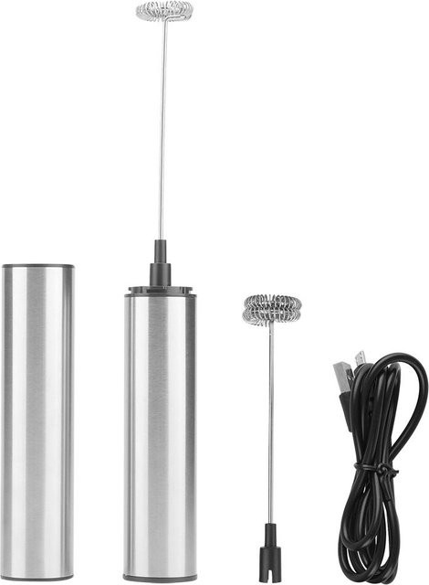 Wiederaufladbarer Milchaufschäumer aus Edelstahl von CosyHome in Grau/Silber - Bild 1