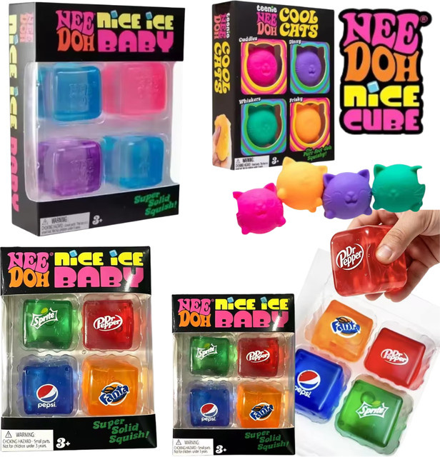 Schylling NeeDoh Nice Cube, Sensorisches Stressabbau- und Anti-Angst-Quetschspielzeug - Bild 1
