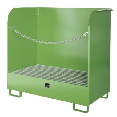 Gefahrstoff-Depot BAUER Typ GD-A aus Stahl in Resedagrün, Auffangvolumen 220 Liter, B/T/H: 75,0 x 142,0 x 137,0 cm - Bild 1