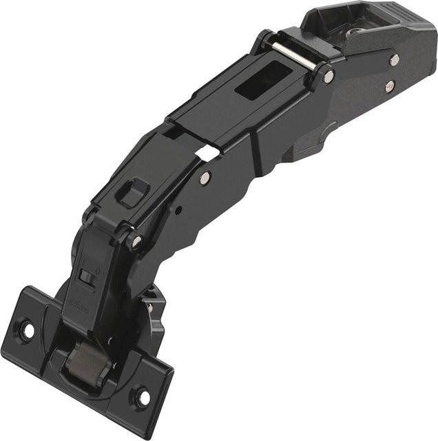 Blum Clip Top Blumotion Weitwinkelscharnier 155 Grad Gekröpft Onyx Schwarz mit Schrauben - Bild 1