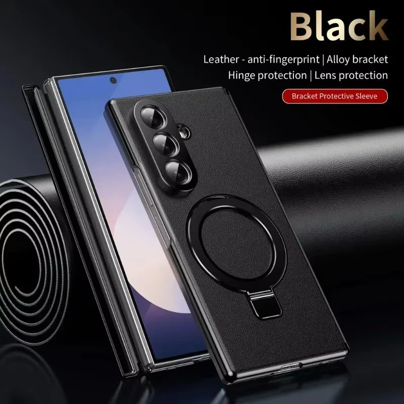 Business-Hülle mit magnetischem Scharnier und 360 Grad Schutzfolie aus Glas für Samsung Galaxy Z Fold 7, 6, 5, 4, 3 - Bild 1
