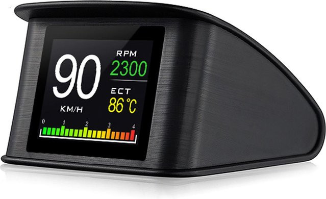VehicleKit Intelligentes HUD-Display, 2,2-Zoll-Digital-OBDII-Tachometer mit Geschwindigkeitsanzeige, schwarz - Bild 1