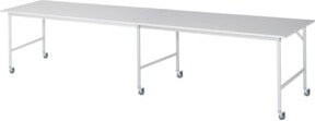 Rau Fahrbarer Arbeitstisch Jerry in Grau und Weiß mit M-Platte, B: 400 cm, T: 100 cm, H: 90 cm - Bild 1