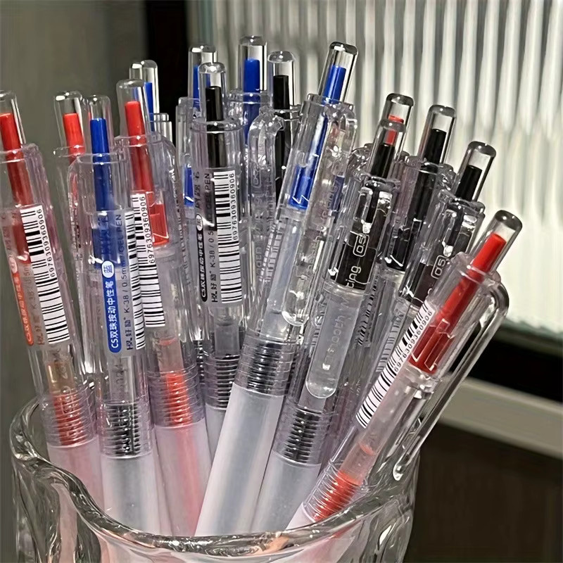 5-teiliges Gelschreiber-Set in Blau und Rot für Schule und Büro - Bild 2