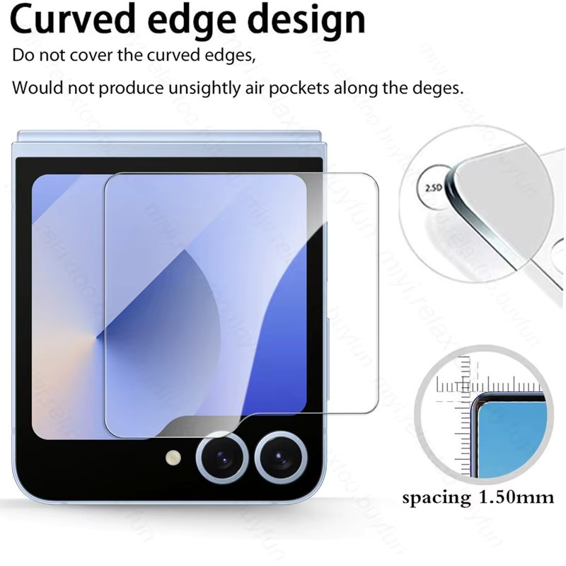 Samsung Displayschutzfolie aus gehärtetem Glas für Galaxy Z Flip 7 6 5 4 Rückseite transparent - Bild 4