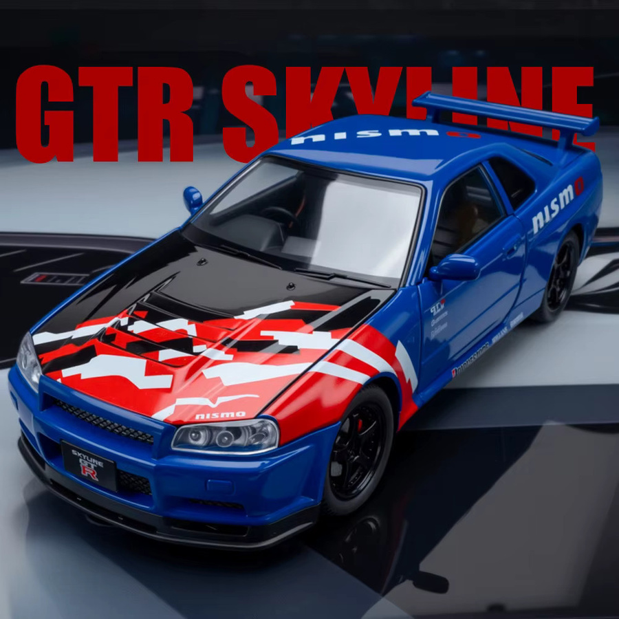 WELLY GTR R34 Skyline Modellauto, 1:24, Metall, mit Licht und Sound - Bild 2