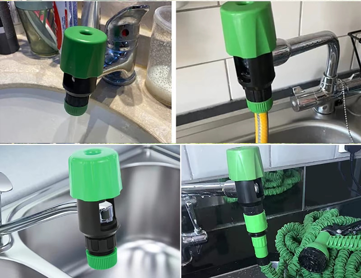 Adhere To Fly Universal Wasserhahn Schnellkupplung für Gartenbewässerung und Küchenschlauch in Grün - Bild 3