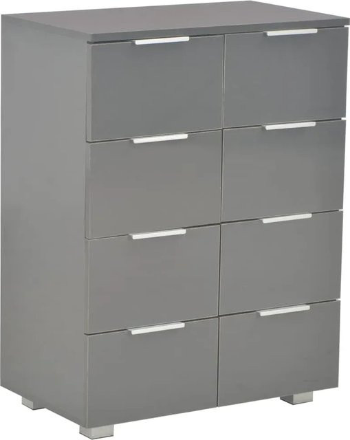 vidaXL Sideboard modern in Hochglanz-Grau aus MDF, B/T/H: 60 x 35 x 80 cm - Bild 1