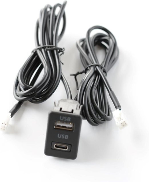 HpLive Auto Dash Mount USB und Type-C Port Panel Interface Verlängerung mit 4 + 6 Pin, Schwarz, Kabellänge: 145 cm - Bild 1