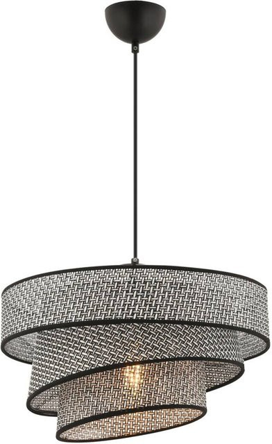 Opviq Pendelleuchte Couper in Grau und Schwarz aus Baumwolle und Metall mit E27 Fassung, B/H/T: 40 x 72 x 40 cm - Bild 1