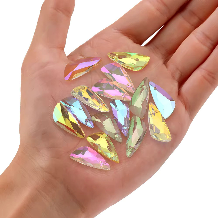 YUANZHIRUN Anhänger Kristallglas, Messerform, Bunt, 23 mm - Bild 2