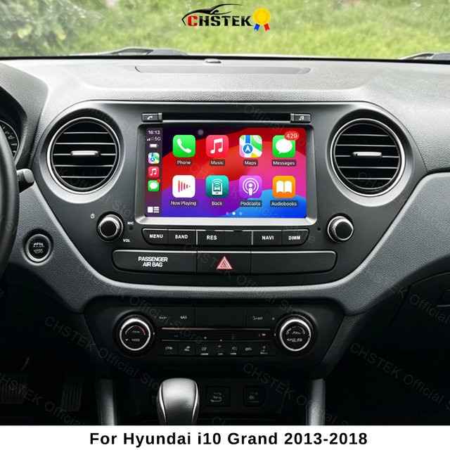 CHSTEK Android 14 Multimedia-Player für Hyundai i10 Grand 2013-2018 mit Carplay, Navigation, GPS, WIFI, 4G und Bluetooth in Schwarz - Bild 1